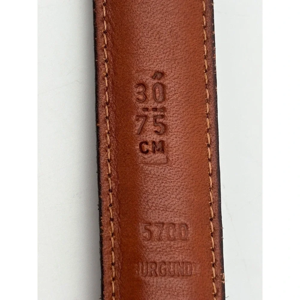 VINTAGE COACH Burgundy Leather Belt 5700 Gold Brass Buckle Womens 30in 75cm